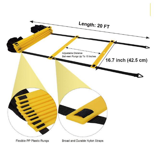 Football Exercise Speed Agility Ladder Training Equipment Set
