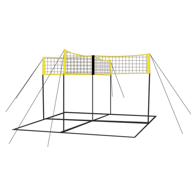 Outdoor Portable Volleyball Four Cross Square Net Set